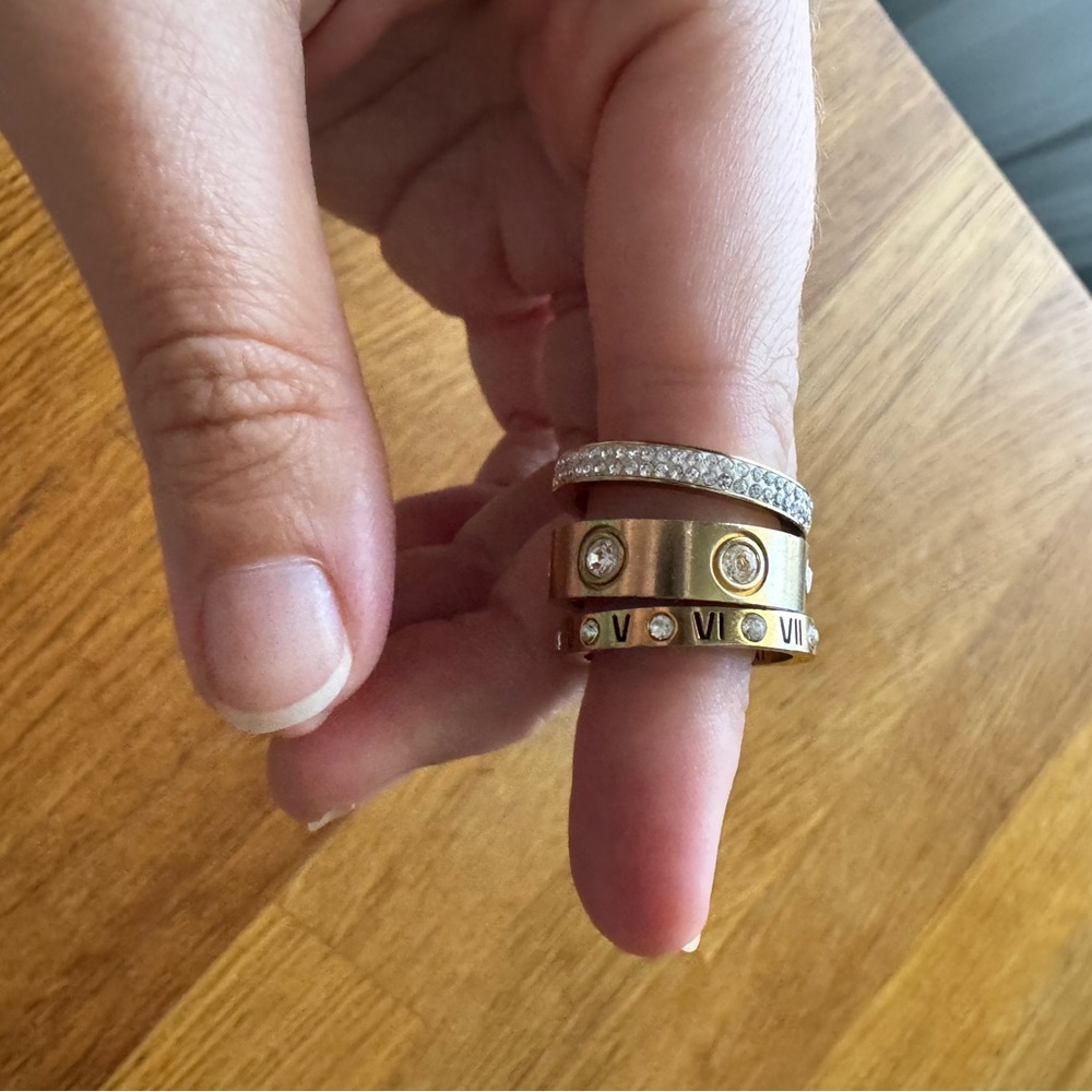 Gold and Silver Women's Ring Set